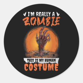 Beängstigend Zombie Funny Halloween Kostüm Creepy  Runder Aufkleber