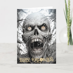 Beängstigend Zombie Halloween Feiertagskarte