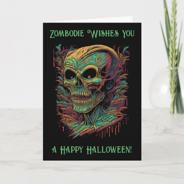 Beängstigend Zombie Pun Halloween Karte (Vorderseite)