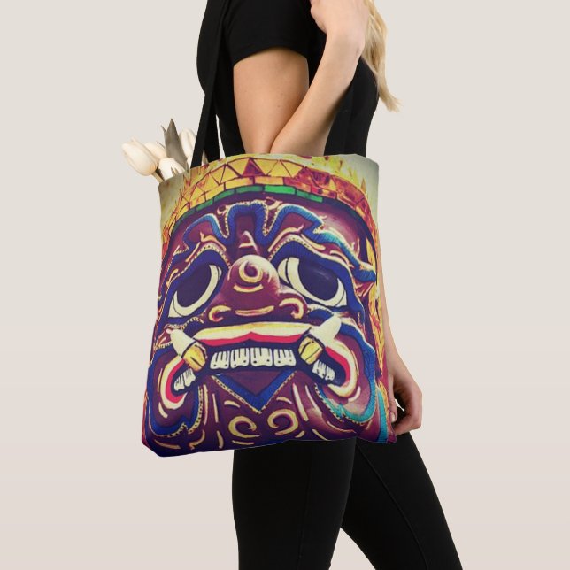 BEÄNGSTIGENDE ASIAN MASK Furcht erregende Spooky L Tasche (Von Nahem)
