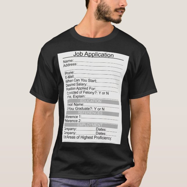 Beängstigende Bewerbungskosten T-Shirt (Vorderseite)