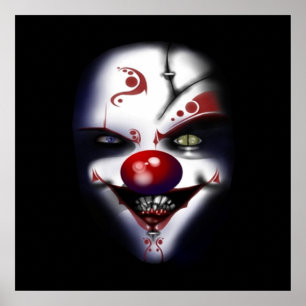 beängstigende böse Clown-Halloween-Party-Plakat AB Poster