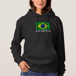 Beängstigende brasilianische Flagge Beste Ehefrau Hoodie