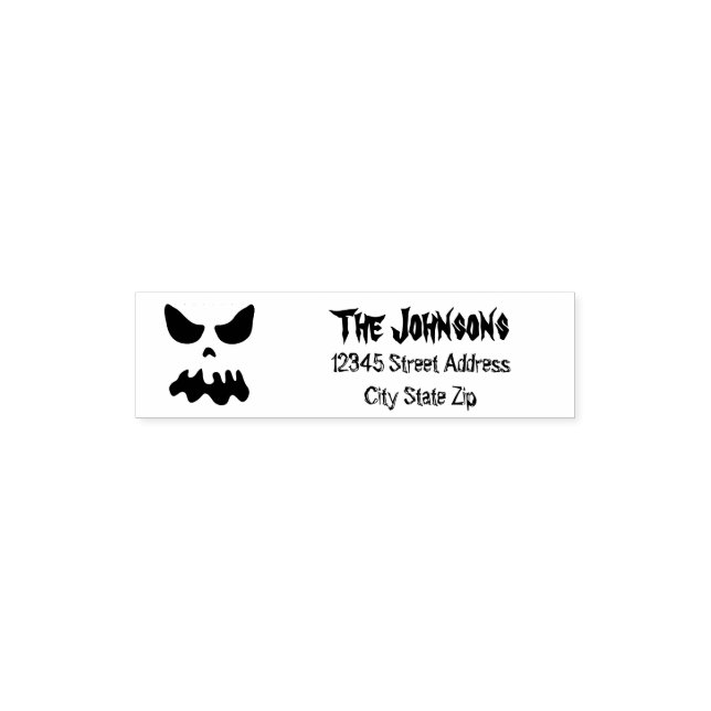 Beängstigende Briefmarke von Halloween-Party-Adres Permastempel (Design)