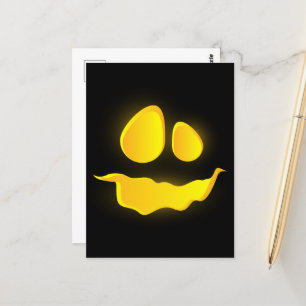 Beängstigende Bumkin lächeln Halloween-Saison Postkarte
