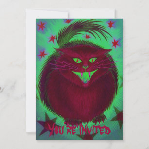 Beängstigende Cat red 'You're Invited' Einladung