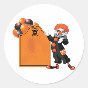 Beängstigende Clowaufkleber Runder Aufkleber