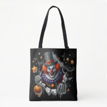 Beängstigende Clown Halloween-Beutel-Tasche
