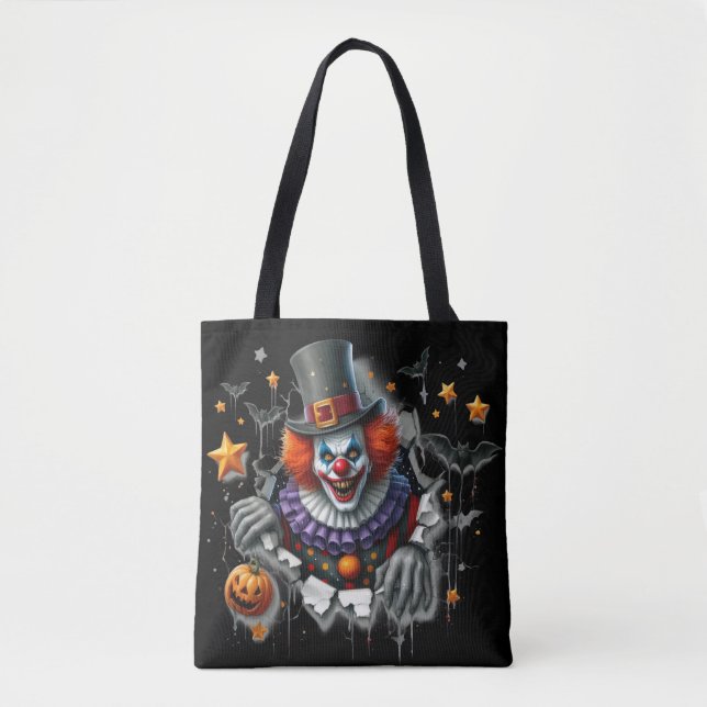 Beängstigende Clown Halloween-Beutel-Tasche Tasche (Vorderseite)