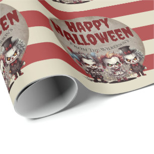 Beängstigende Clowns, griechischer Halloween-Karne Geschenkpapier
