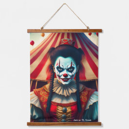 Beängstigende Clowns Scroll Set Wandteppich Mit Holzrahmen