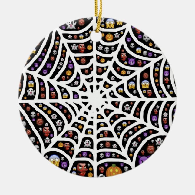 Beängstigende Cobweb Collage Ornament Runde (Vorne)