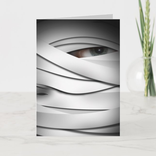 Beängstigende Creepy One Mit Augen Halloween Mummy Karte (Vorderseite)