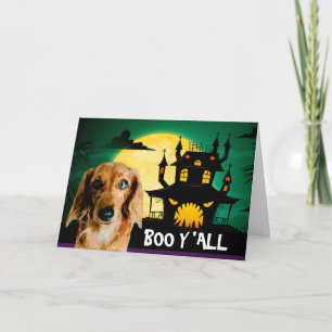 Beängstigende Dackel Halloween Karte