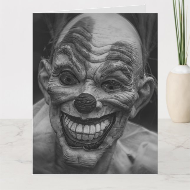 BEÄNGSTIGENDE EVIL CLOWN BIRTHDAY CUDDLES Cards Karte (Vorderseite)