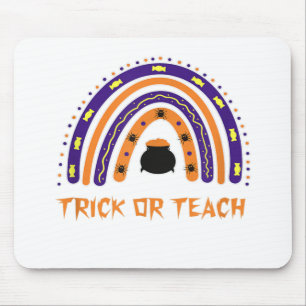 Beängstigende Farbenfrohe Rainbow Halloween Lehrer Mousepad