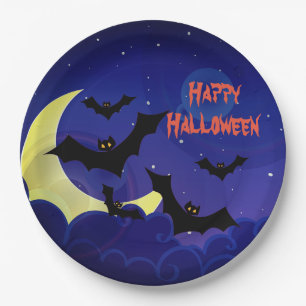 Beängstigende Fledermäuse Happy Halloween Custom P Pappteller