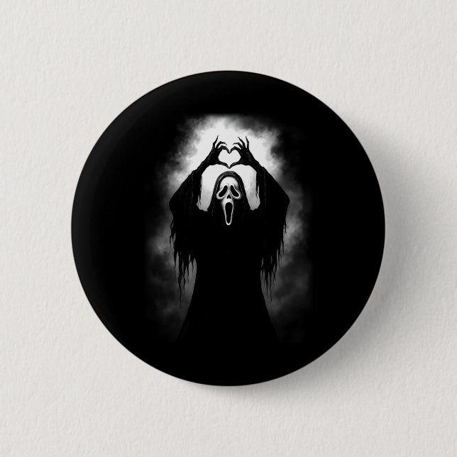 Beängstigende Gesichtshaut Horror Creepy Ghost Hea Button (Vorderseite)