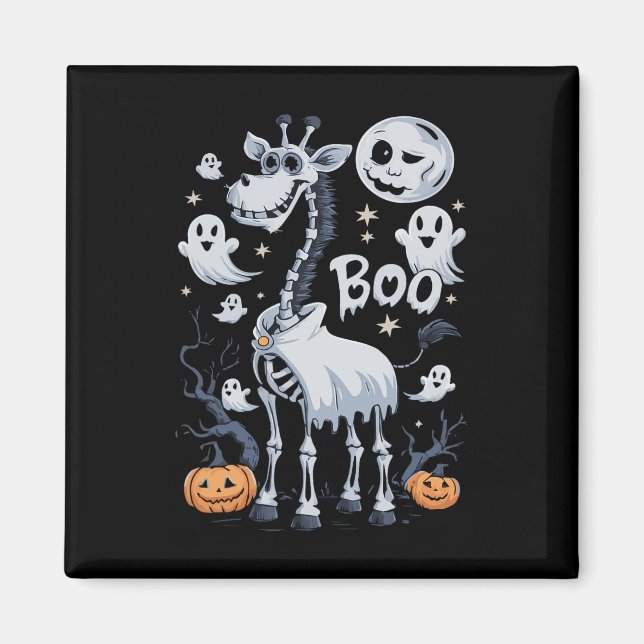 Beängstigende Giraffe im Ghosts Halloween Magnet (Vorne)