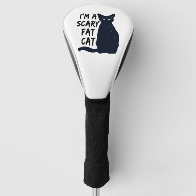Beängstigende Halloween Black Cat Design-Grafik Golf Headcover (Vorderseite)