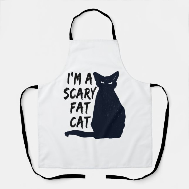Beängstigende Halloween Black Cat Design-Grafik Schürze (Vorderseite)