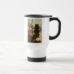 Beängstigende Halloween Black Cat Vintag Rackham Reisebecher
