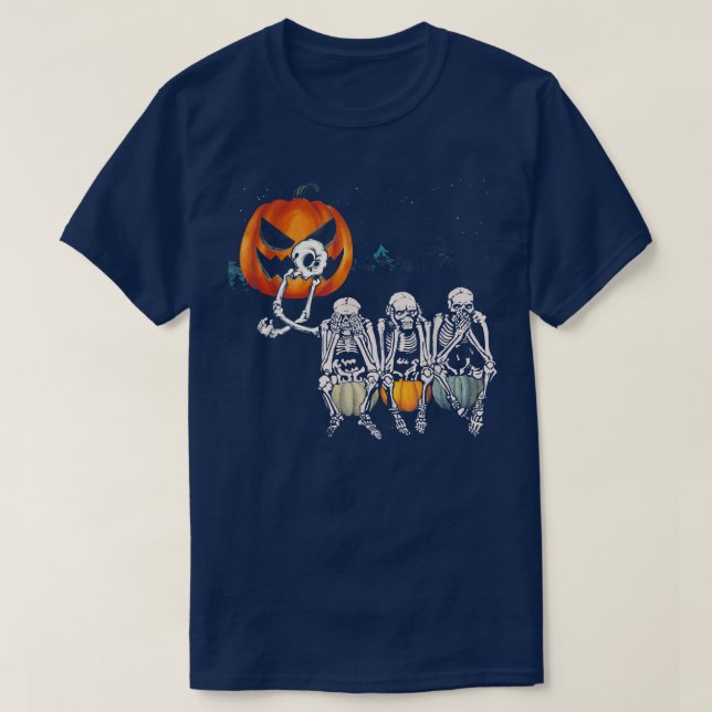 Beängstigende Halloween Costume Pumpkin Skeletts J T-Shirt (Design vorne)