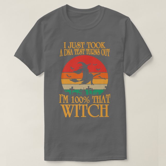Beängstigende Halloween-Design lustige Hexe qu T-Shirt (Design vorne)