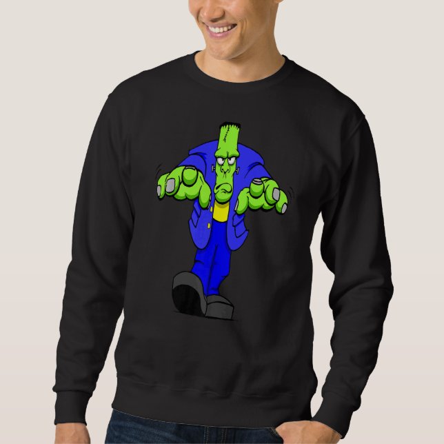 Beängstigende Halloween Frankenstien Niedlich Mons Sweatshirt (Vorderseite)