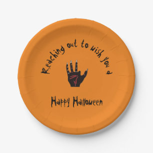Beängstigende Halloween-Handpapierplatte Pappteller