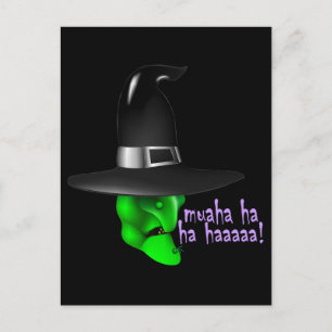Beängstigende Halloween-Hexe Postkarte