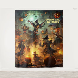 Beängstigende Halloween-Hexen Wandteppich