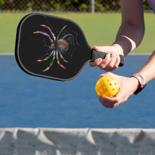 Beängstigende Halloween-Metallspinne und Web-Pickl Pickleball Schläger