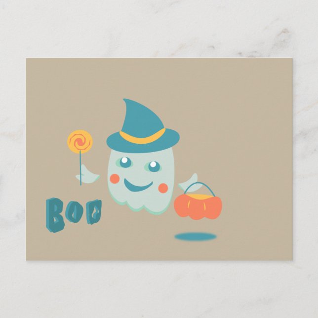 Beängstigende Halloween-Nacht mit Ghosts Postcard Postkarte (Vorderseite)