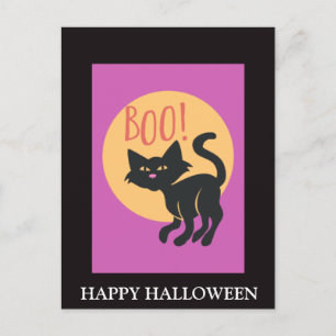 Beängstigende Halloween-Nacht mit Pumpkin-Party Postkarte