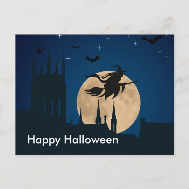 Beängstigende Halloween-Nacht Postkarte (Vorderseite)