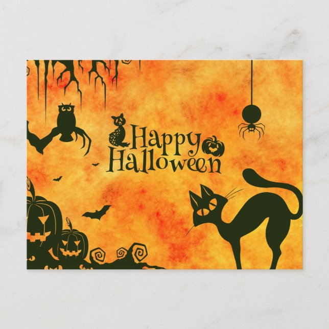 Beängstigende Halloween-Nacht Postkarte (Vorderseite)