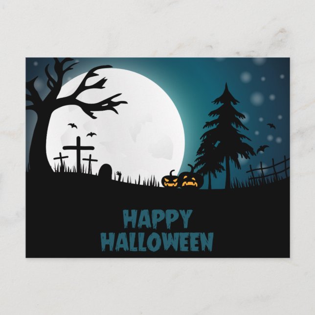 Beängstigende Halloween Night Postkarte (Vorderseite)