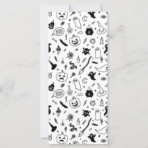 beängstigende Halloween-Party-Doodle-Kunstkarte