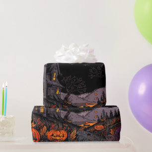 Beängstigende Halloween Pumpkins Geschenkpapier