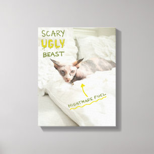 Beängstigende hässliche Katze Leinwanddruck