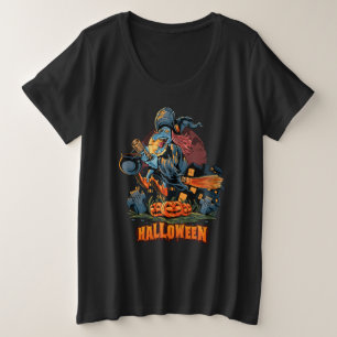 Beängstigende Hexe auf einem Zimmer Große Größe T-Shirt