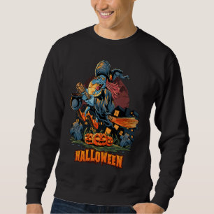 Beängstigende Hexe auf einem Zimmer Sweatshirt