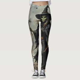 Beängstigende Hexen und Spinnen Leggings