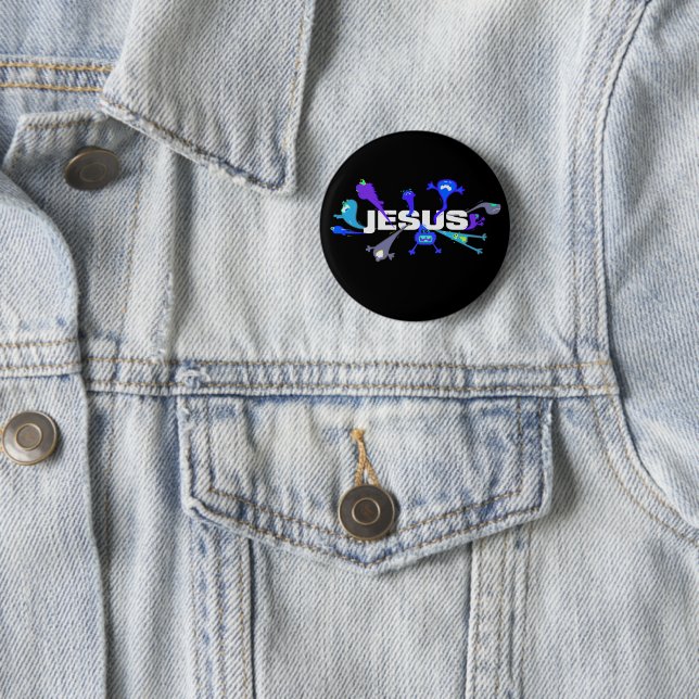 Beängstigende Jesus-Nächte Button (Beispiel)
