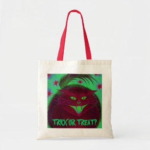 Beängstigende katzenrote Tasche "Trick or Treat?"