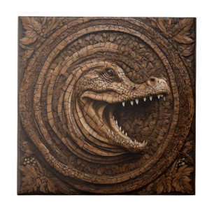 Beängstigende Kiefer: australische Krokodile Wood  Fliese