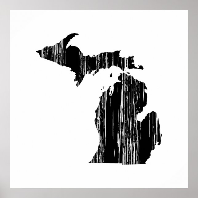 Beängstigende Kontur des Michigan-Staat Poster (Vorne)