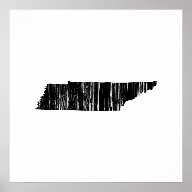 Beängstigende Kontur des Tennessee-Staat Poster (Vorne)
