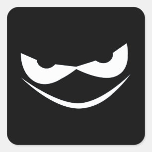 Beängstigende Kürbisgesicht Quadratischer Aufkleber